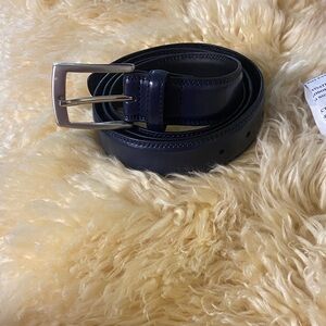 Men's Navy Leather Belt